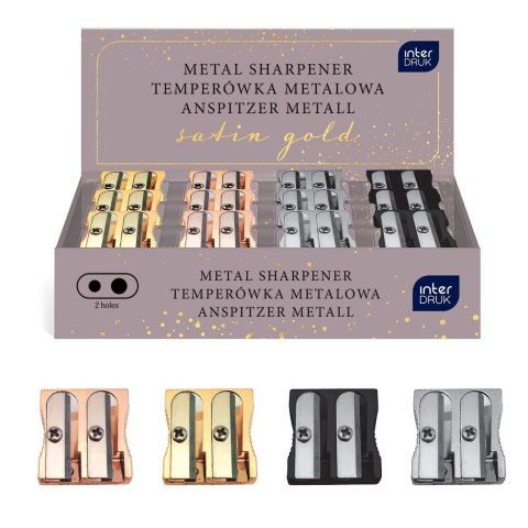 Temperówka Interdruk Satin Gold podwójna mix metal Temperówka Interdruk Satin Gold podwójna mix metal