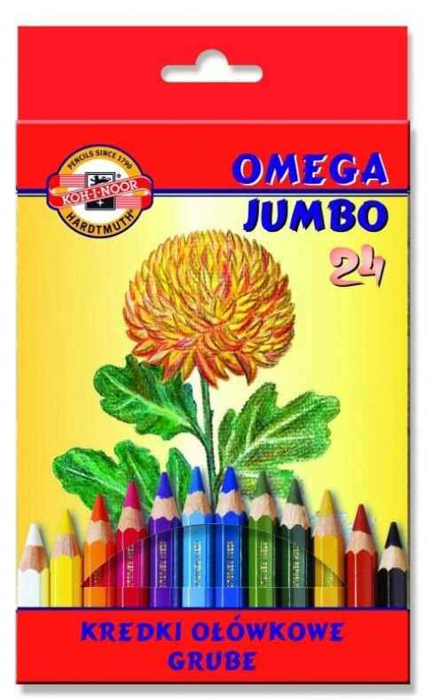 Kredki ołówkowe Koh-I-Noor Jumbo Omega 24 kolory (3374) Kredki ołówkowe Koh-I-Noor Jumbo Omega 24 kolory (3374)