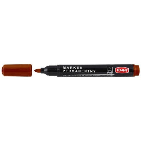 Marker permanentny Toma brązowy okrągła końcówka