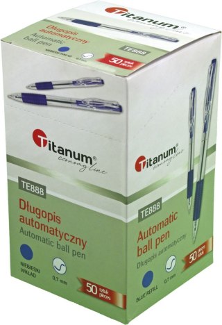 Długopis olejowy Titanum automatyczny niebieski 0,7mm (BPGBLUE ECONOMY)