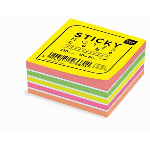 Notes samoprzylepny (karteczki) Interdruk mix fluo 250k [mm:] 50x50 (IKARSAM250)