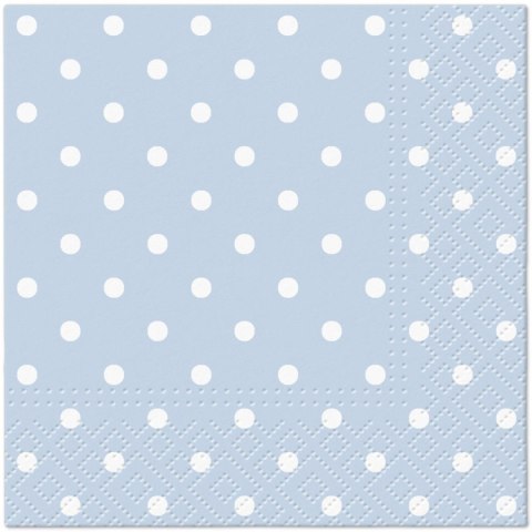 Serwetki Paw Dots Light blue mix nadruk bibuła [mm:] 250x250 (SDC066055)