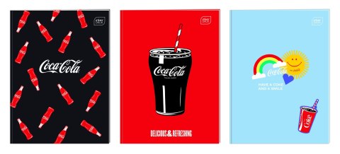Zeszyt Interdruk COCA COLA MAT+UV A5 32k. 70g trzy linie