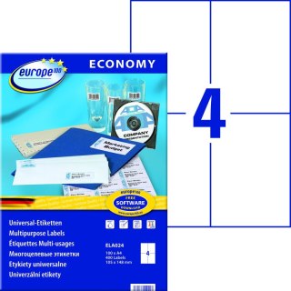 Etykieta samoprzylepna Avery Zweckform Economy Europe100 A4 biały [mm:] 105x148,5 (ELA024)