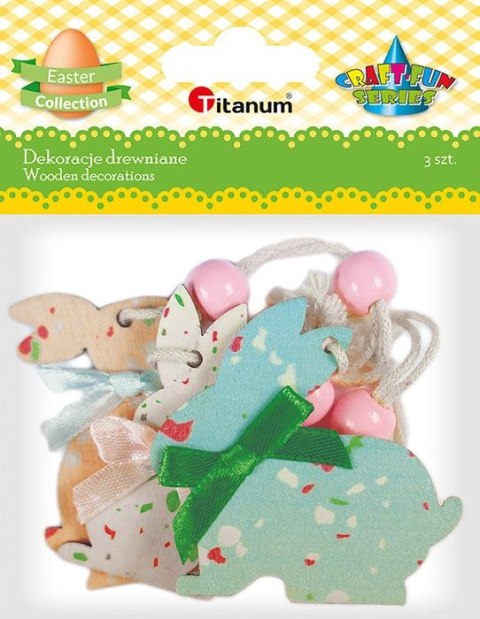 Ozdoba drewniana Titanum Craft-Fun Series drewniane króliczki zawieszki (22BR1001) Ozdoba drewniana Titanum Craft-Fun Series drewniane króliczki zawieszki (22BR1001)