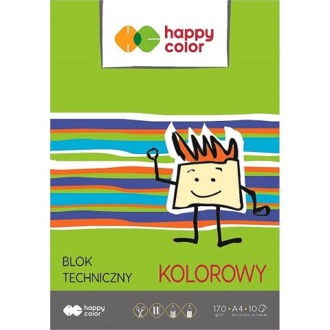 Blok techniczny Happy Color A4 kolorowy 170g 10k (HA 3550 2030-09) Blok techniczny Happy Color A4 kolorowy 170g 10k (HA 3550 2030-09)