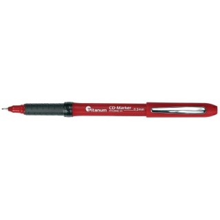 Marker do cd Titanum czerwony 0,5mm (PY1094C-01)
