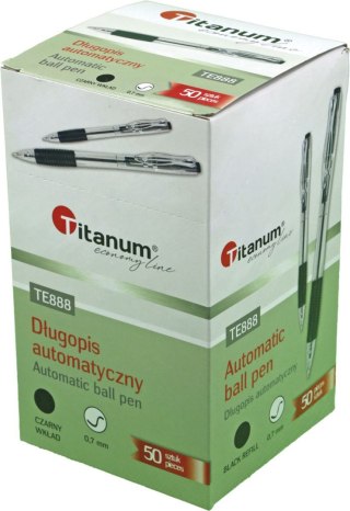Długopis olejowy Titanum automatyczny czarny 0,7mm (BPGBLACK ECONOMY)
