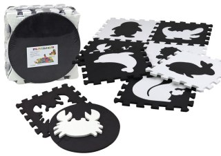 Mata dla malucha Lean Puzzle Mata Kontrastowa Edukacyjna Pianka EVA Czarno-Białe 19 ele. (17481)