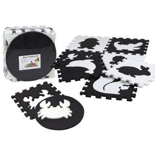 Mata dla malucha Lean Puzzle Mata Kontrastowa Edukacyjna Pianka EVA Czarno-Białe 19 ele. (17481)