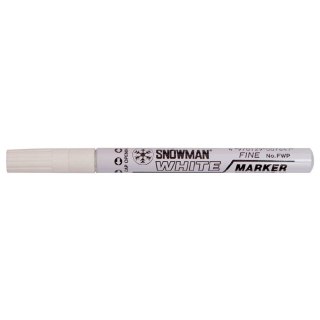 Marker olejowy Snowman średni biały biały 1-1,5mm okrągła końcówka