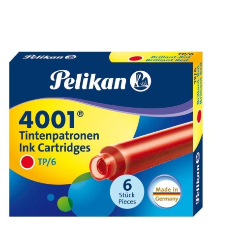 Naboje krótkie Pelikan TP/6 czerwony 301192 czerwony (400142567) Naboje krótkie Pelikan TP/6 czerwony 301192 czerwony (400142567)