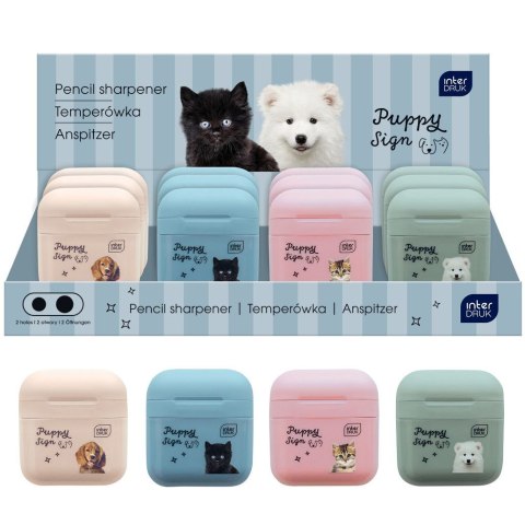 Temperówka Interdruk PUPPY SIGN podwójna mix plastikowa Temperówka Interdruk PUPPY SIGN podwójna mix plastikowa