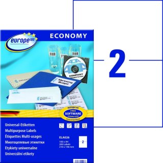 Etykieta samoprzylepna Avery Zweckform Economy Europe100 A4 biały [mm:] 210x148,5 (ELA026)