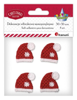 Ozdoba materiałowa Titanum Craft-Fun Series czapeczki 4 szt. (DIY-CH-MA-048)