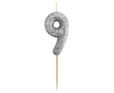 Świeczka urodzinowa Godan piker cyferka 9, brokatowa czarna, 11x3.5 cm (BH-SPC9) Świeczka urodzinowa Godan piker cyferka 9, brokatowa czarna, 11x3.5 cm (BH-SPC9)