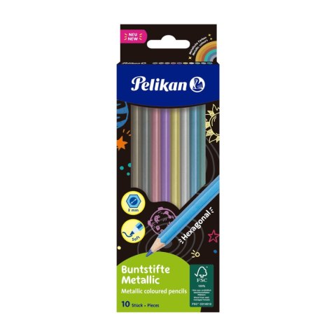 Kredki ołówkowe Pelikan metallic 701235 10 kol. (300001202) Kredki ołówkowe Pelikan metallic 701235 10 kol. (300001202)