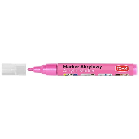 Marker specjalistyczny Toma akrylowy-różowy różany 2,5mm okrągła końcówka (TO-402)