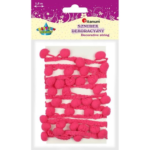 Sznurek Titanum Craft-Fun Series z pomponami 1,5m (PJ469) Sznurek Titanum Craft-Fun Series z pomponami 1,5m (PJ469)