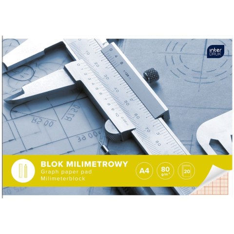 Blok milimetrowy Interdruk A4 80g 20k (BLMIA4) Blok milimetrowy Interdruk A4 80g 20k (BLMIA4)