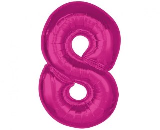 Balon foliowy Godan Smart cyfra 8, różowa, 92 cm (CH-S9R8)