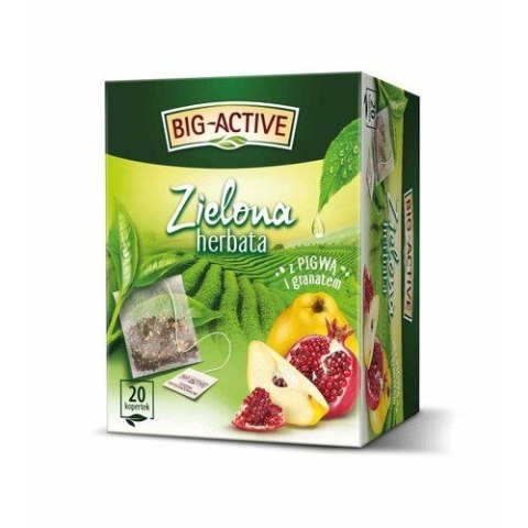 Herbata Big Active zielona pigwa z granatem 20 saszetek