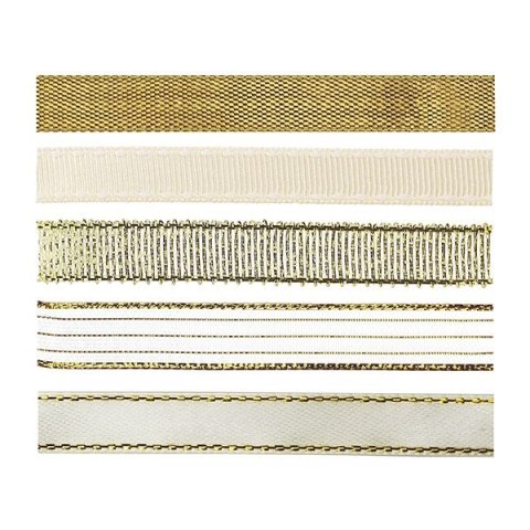 Wstążka Titanum Craft-Fun Series 5 wzorów 10x2 [mm x m] złota (709062（złota))