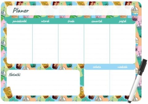 Podkład na biurko Biurfol BUBBLE TEA PLANER MAGNETYCZNY TYGODNIOWY mix PVC PCW (PM-02-37) Podkład na biurko Biurfol BUBBLE TEA PLANER MAGNETYCZNY TYGODNIOWY mix PVC PCW (PM-02-37)