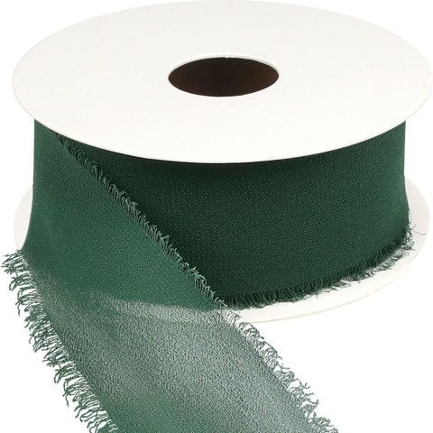 Wstążka Titanum Craft-Fun Series szyfonowa strzępiona 40x10 [mm x m] zielony butelkowy (WJ40-10-012B)