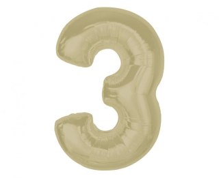 Balon foliowy Godan Smart cyfra 3, matowa latte, 92 cm (CH-S9L3)