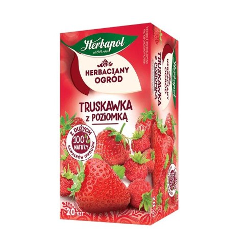 Herbata Herbapol Herbaciany Ogród owocowo-ziołowa truskawka z poziomką truskawka 20 saszetek Herbata Herbapol Herbaciany Ogród owocowo-ziołowa truskawka z poziomką truskawka 20 saszetek