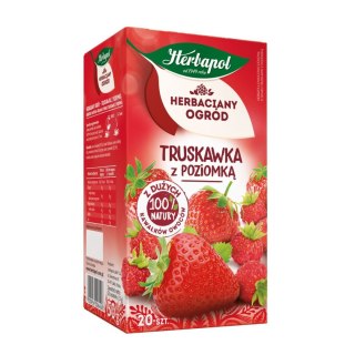 Herbata Herbapol Herbaciany Ogród owocowo-ziołowa truskawka z poziomką truskawka 20 saszetek