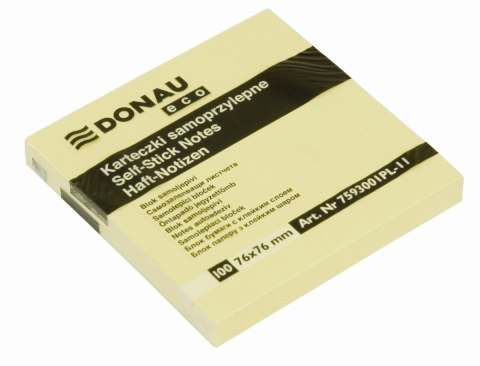 Notes samoprzylepny (karteczki) Donau Eco żółty 100k [mm:] 76x76 (7593001PL-11)