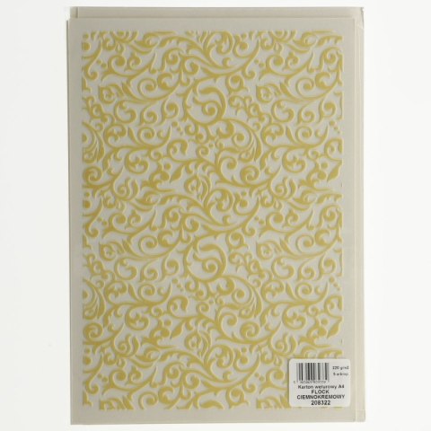 Papier ozdobny (wizytówkowy) Galeria Papieru welurowy flock ciemnokremowy 220g A4 kremowy 220g (208322) Papier ozdobny (wizytówkowy) Galeria Papieru welurowy flock ciemnokremowy 220g A4 kremowy 220g (208322)