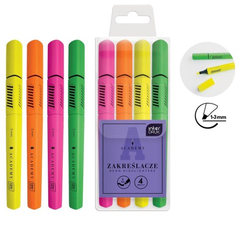 Zakreślacz Interdruk neonowe 5902277350022 mix 1,0-3,0mm (4KOL)