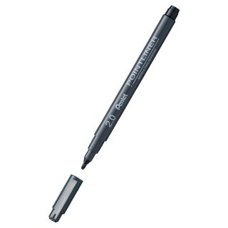 Cienkopis Pentel POINTLINER CZARNY 2MM czarny 2,0mm 1kol. (s20p-c20a)