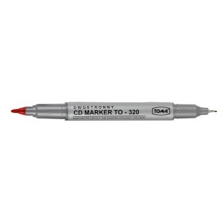 Marker do cd Toma czerony dwustronny czerwony 0,5-1,0mm (To-320)