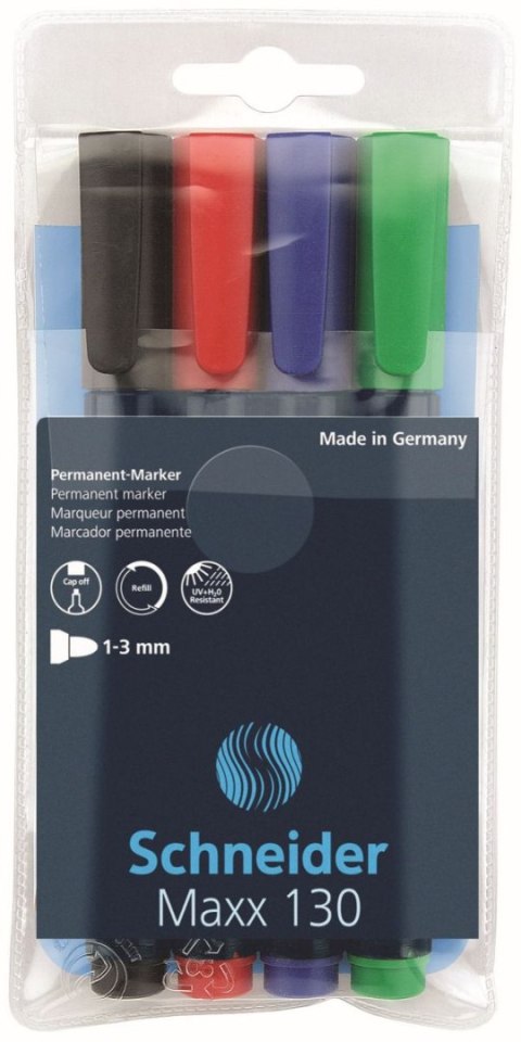 Marker permanentny Schneider Maxx 130 mix 1-3mm okrągła końcówka (SR113094) Marker permanentny Schneider Maxx 130 mix 1-3mm okrągła końcówka (SR113094)