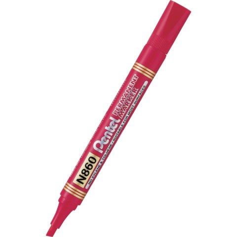 Marker permanentny Pentel czerwony 1,2-4,5mm ścięta końcówka