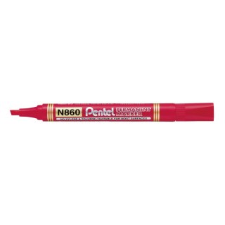 Marker permanentny Pentel czerwony 1,2-4,5mm ścięta końcówka