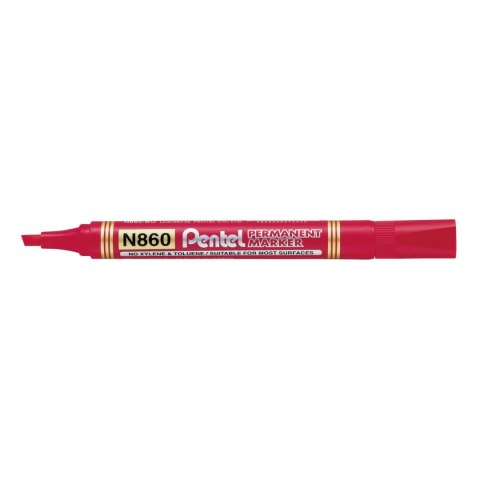 Marker permanentny Pentel czerwony 1,2-4,5mm ścięta końcówka