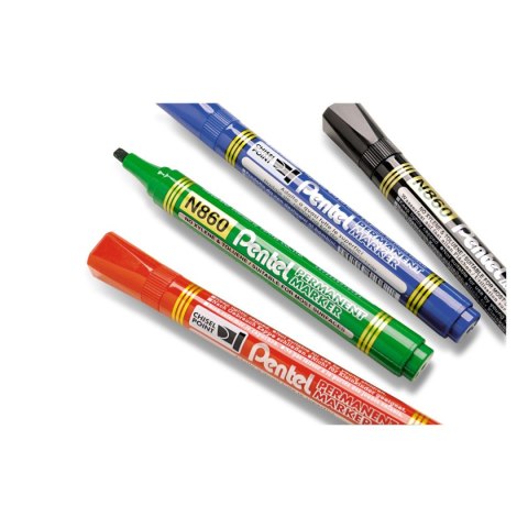 Marker permanentny Pentel czerwony 1,2-4,5mm ścięta końcówka