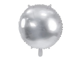 Balon foliowy Partydeco okrągły Pastylka srebrny 31cal (FB178-018)