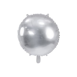 Balon foliowy Partydeco okrągły Pastylka srebrny 31cal (FB178-018)