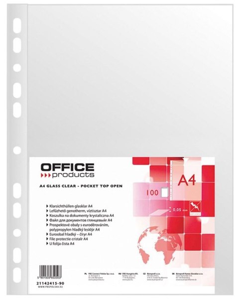 Koszulki na dokumenty Office Products krystaliczne A4 kolor: przezroczysty typu U 50 mic. (21142415-90) Koszulki na dokumenty Office Products krystaliczne A4 kolor: przezroczysty typu U 50 mic. (21142415-90)