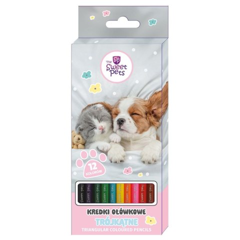 Kredki ołówkowe Beniamin The Sweet Pets trójkątne 12 kol.