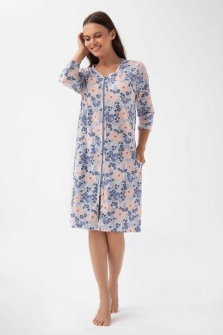 SZLAFROK DAMSKI 390 3/4 R R.3XL 3XL niebieski/kwiaty