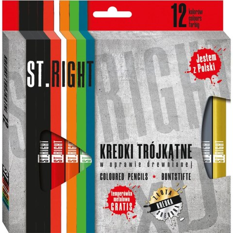 Kredki ołówkowe St.Majewski St.right trójkątne 12k + temperówka 12 kol. (5903235633294) Kredki ołówkowe St.Majewski St.right trójkątne 12k + temperówka 12 kol. (5903235633294)