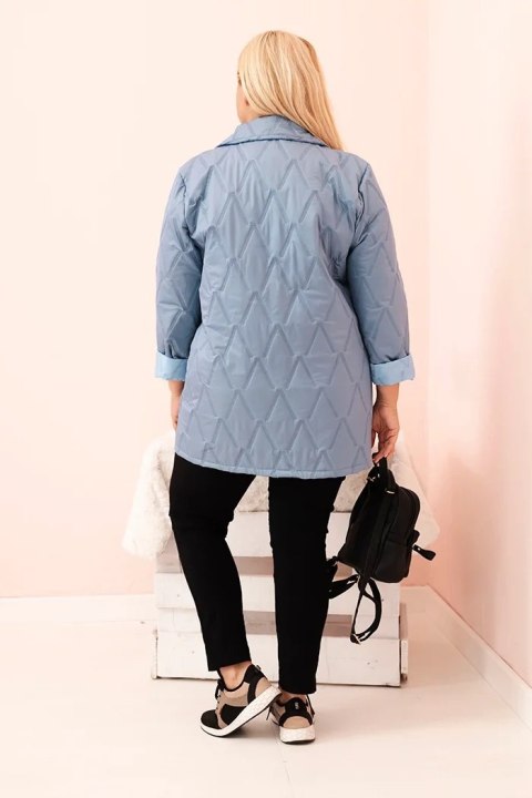 Kurtka damska Plus Size pikowana z kołnierzem i guzikiem jeansowa uniwersalny Kurtka damska Plus Size pikowana z kołnierzem i guzikiem jeansowa uniwersalny