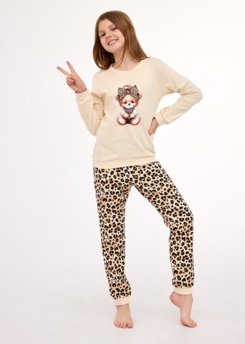 PIŻAMA GIRL YOUNG 592/191 PANTHER DR 146-152 beżowy PIŻAMA GIRL YOUNG 592/191 PANTHER DR 146-152 beżowy